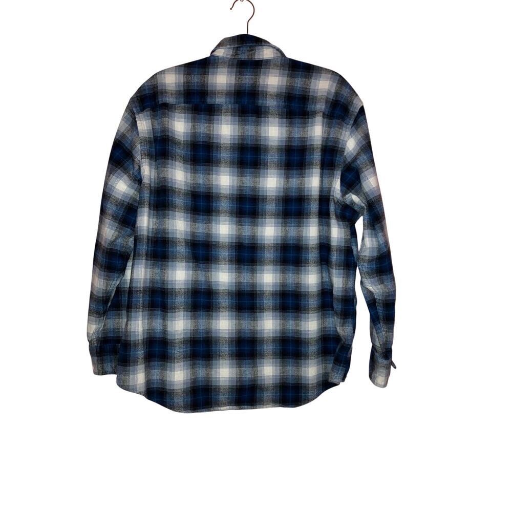 Pendleton Blue Plaid Flannel Button Front Size Xl… - image 4